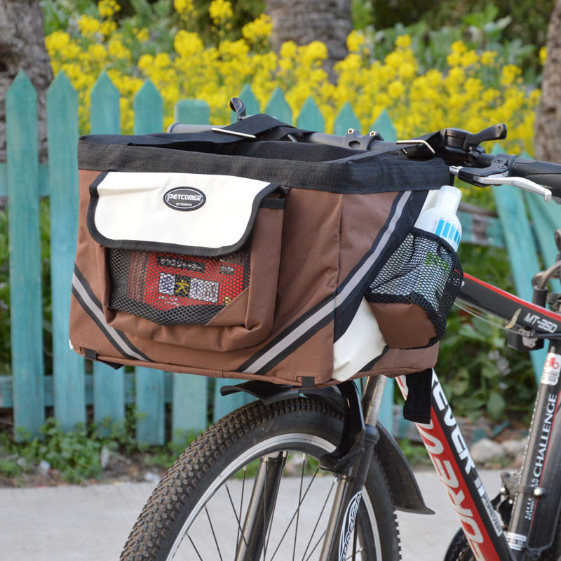 Pet Bicycle Carrier Cat Dog Bicycle Bag Bike Removable Basket Handlebar Front Basket Small Cat Dog Carrier - Image 6