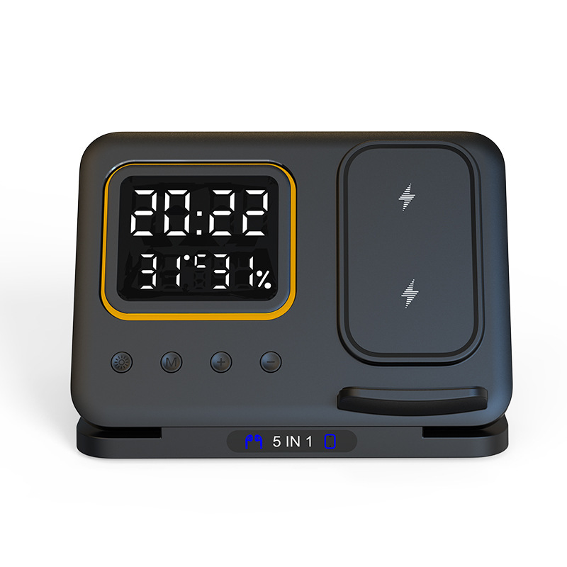 5-in-1 Wireless Charging Stand with LED Alarm Clock - Image 8